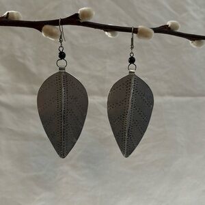 Boho Chic Silver Metal Spear Earrings
